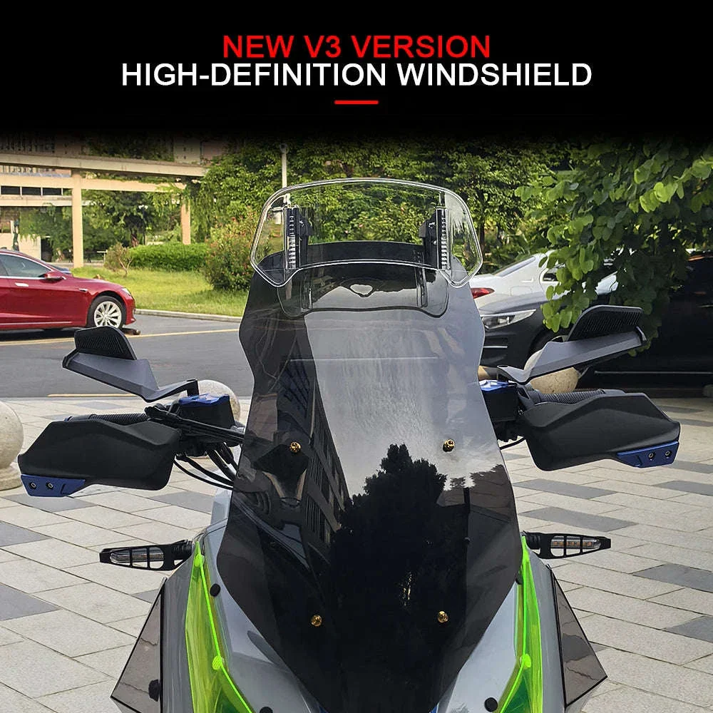 Adjustable Motorcycle Windshield Extension for Smoother Rides - Image 11