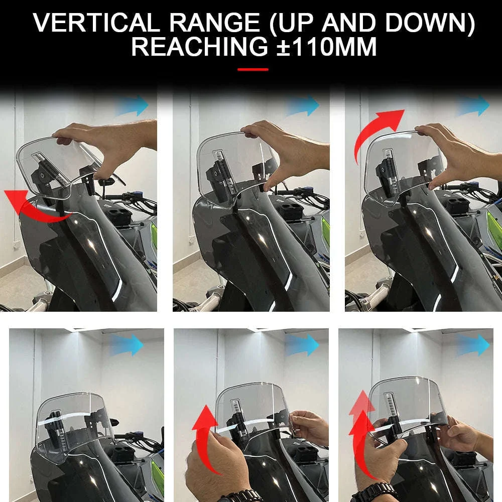 Adjustable Motorcycle Windshield Extension for Smoother Rides - Image 8