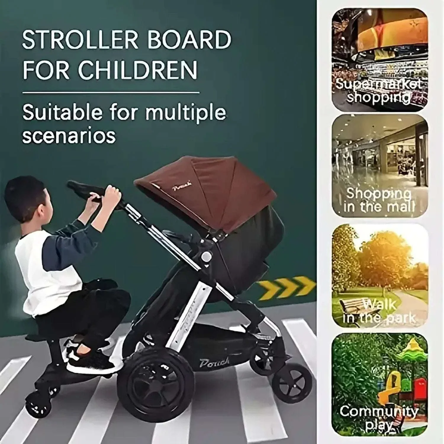 Universal Stroller Ride On Board with Seat for Kids 2–6 Years - Image 15
