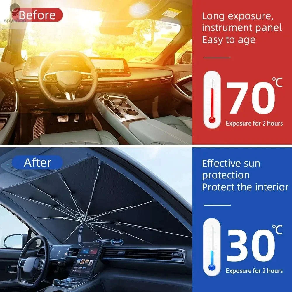 Car Windshield Sunshade Umbrella for Cooler Interior - Image 3