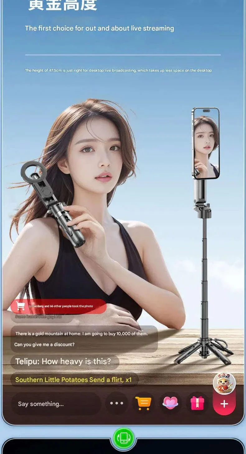 Foldable Magnetic Phone Holder Tripod with Remote Control - Image 16