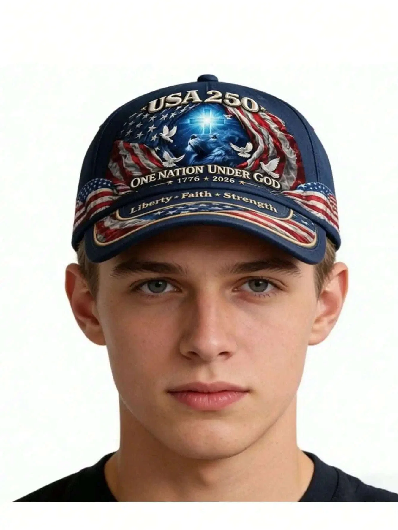 USA 250th Anniversary Lion of Judah Adjustable Baseball Cap - Image 4