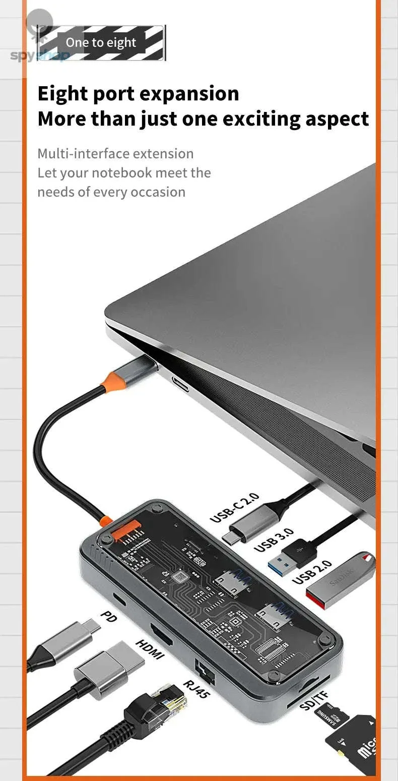 8-in-1 USB-C Docking Station Hub for MacBook Pro & Air - Image 11