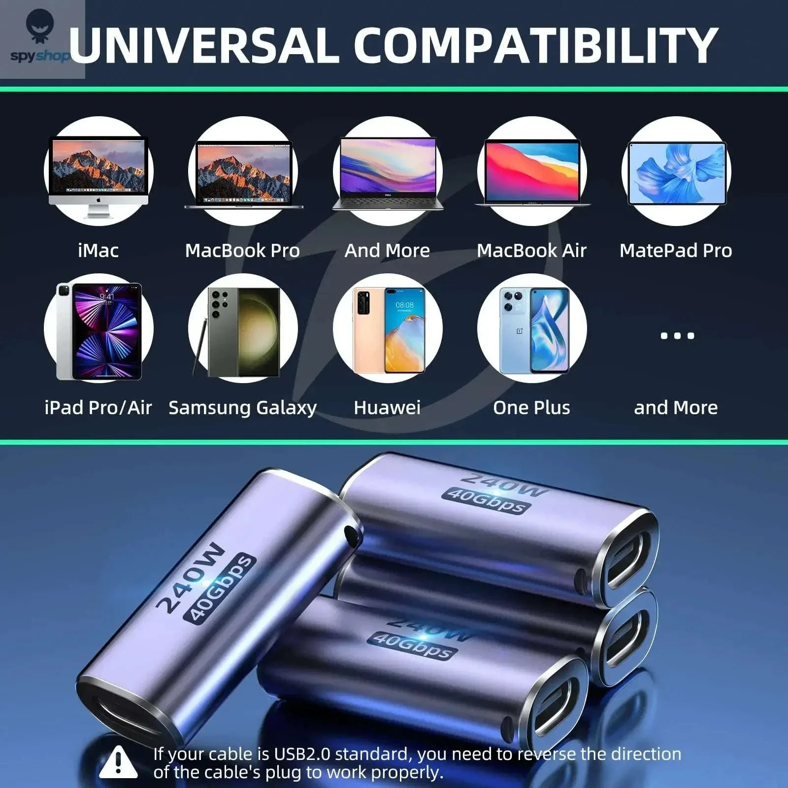 USB-C Female to Female Adapter, 240W PD, 40Gbps, 8K - Image 6