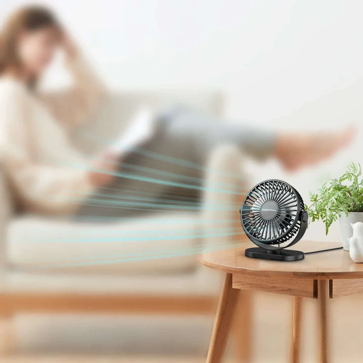 USB Desktop Wall Mounted Mini Fan, 3-Speed Quiet Cooling Fan - Image 12