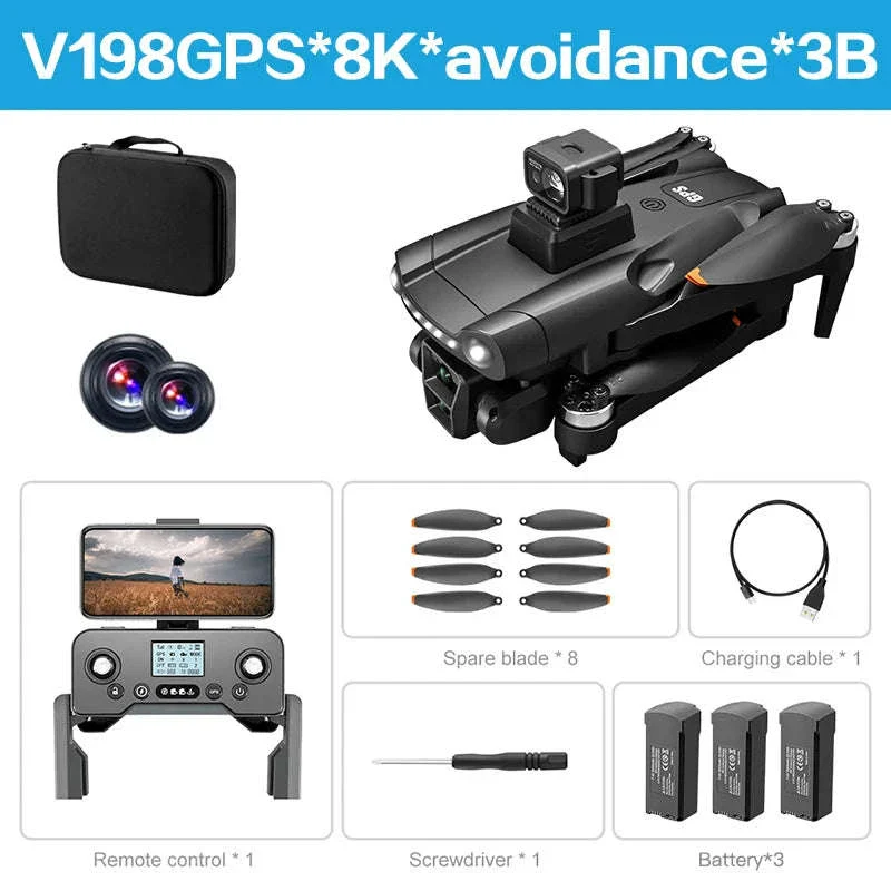 V198 GPS Drone with 8K Camera, Obstacle Avoidance & 3KM Range - Image 38