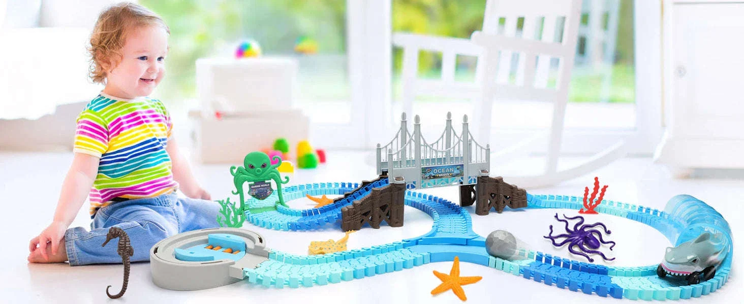 VATOS Shark Race Car Track Toy with Ocean Adventure Theme - Image 13