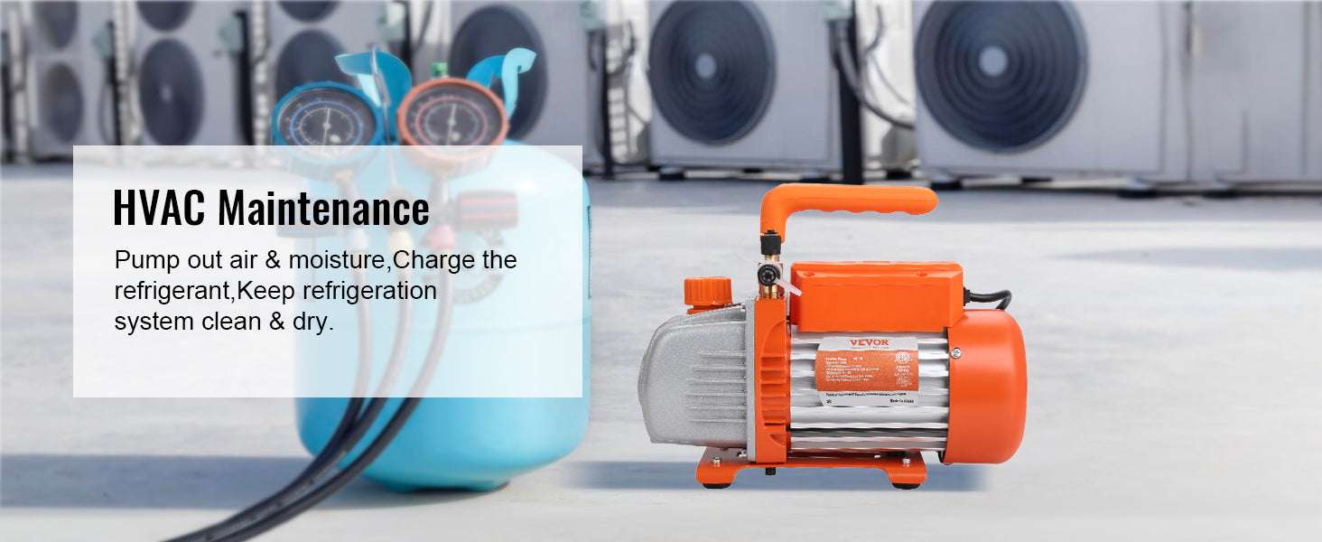 VEVOR HVAC Vacuum Pump 3.5–7 CFM 1 & 2 Stage AC120V - Image 23