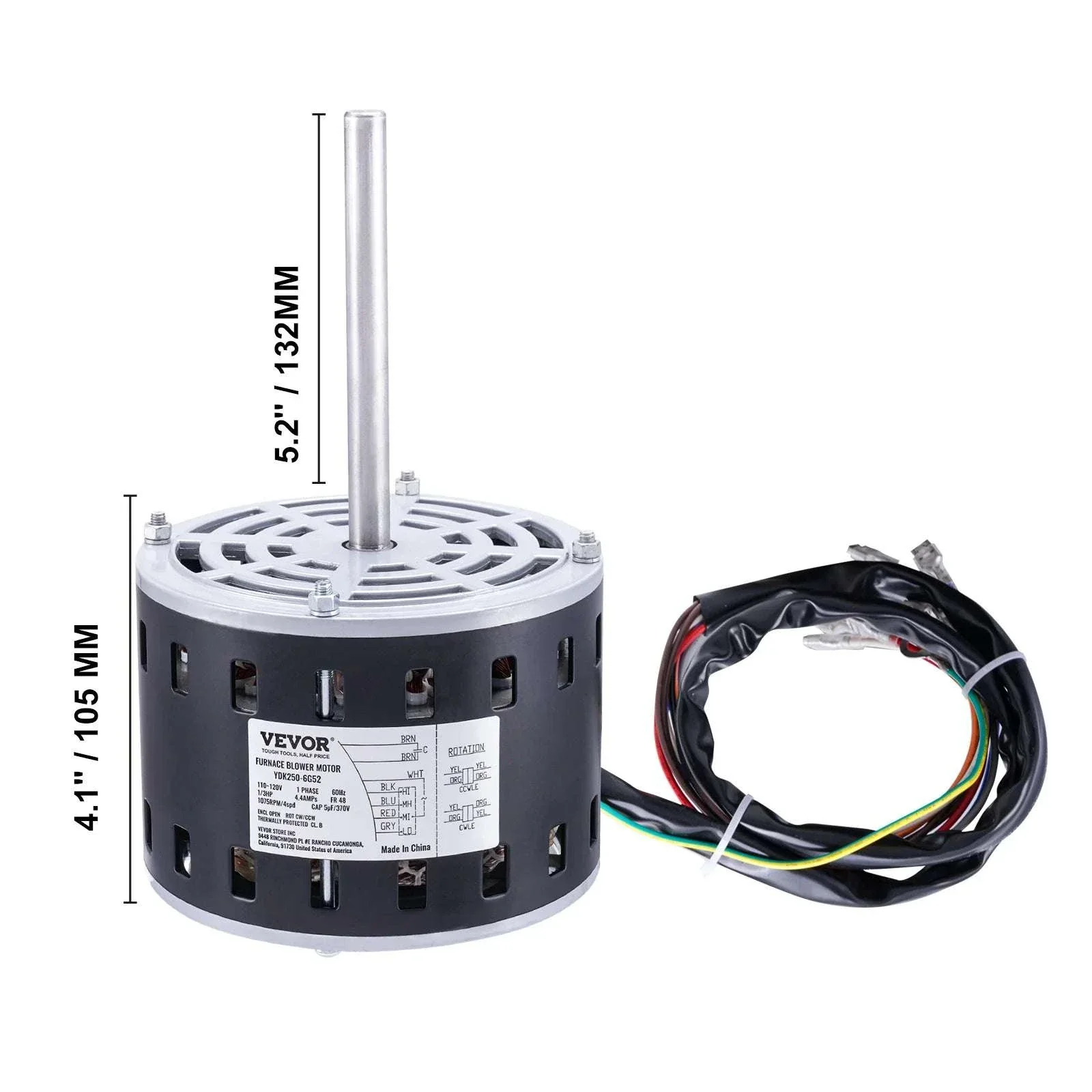 1/3HP Furnace Blower Motor 1075RPM 4-Speed 48 Frame Reversible - Image 10