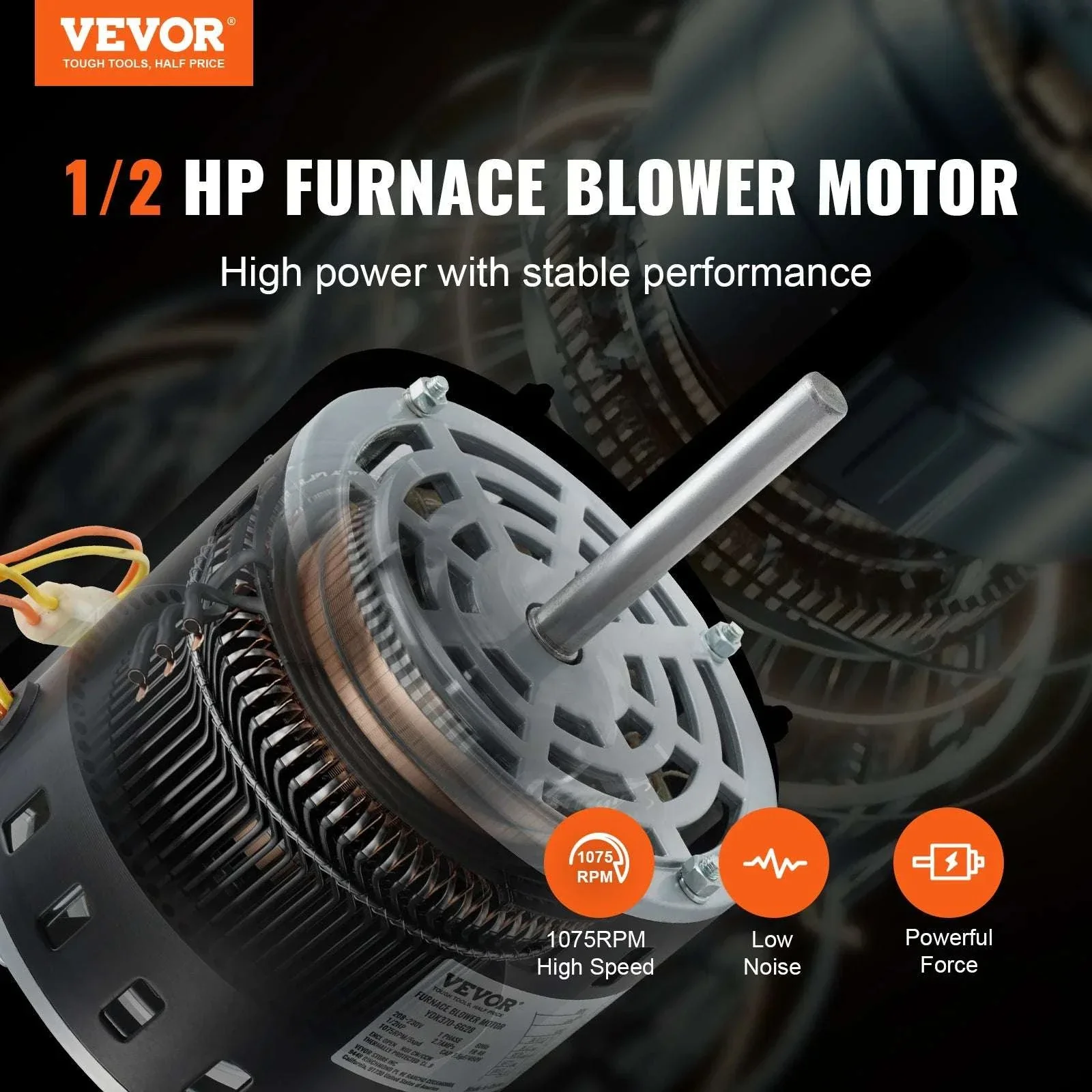 1/3HP Furnace Blower Motor 1075RPM 4-Speed 48 Frame Reversible - Image 16