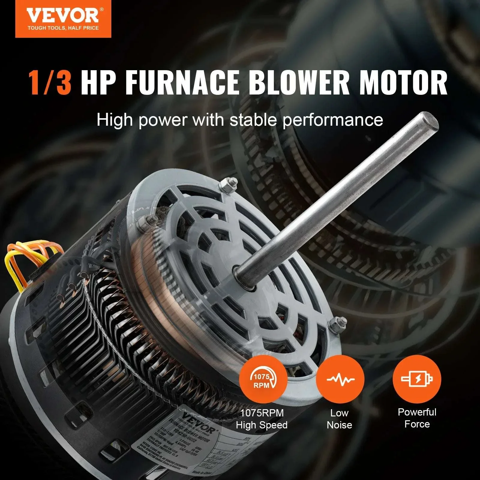 1/3HP Furnace Blower Motor 1075RPM 4-Speed 48 Frame Reversible - Image 7
