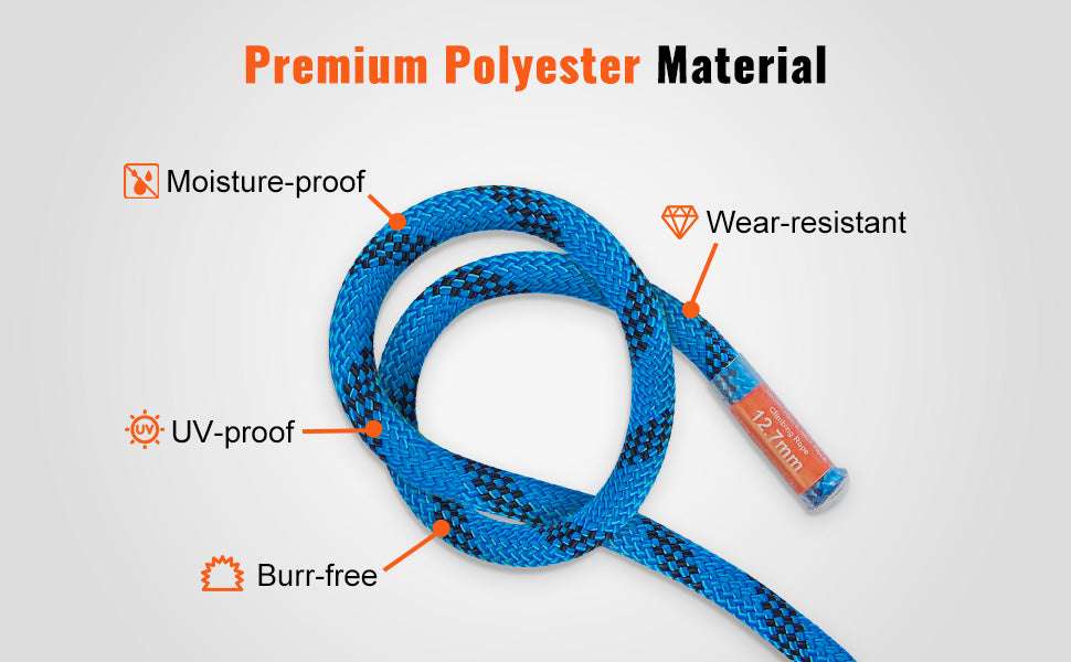 12.7mm Static Climbing Rope with 32kN Strength & Steel Hooks - Image 10
