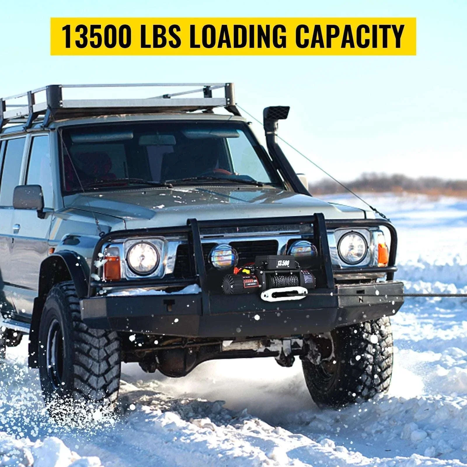 13,500 lb Electric Winch with Wireless Remote & Synthetic Rope - Image 11