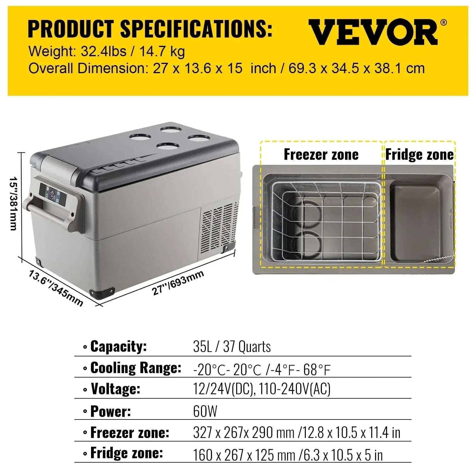 Portable 12V Car Refrigerator Freezer with Fast Cooling -20℃ to 50℉ - Image 28