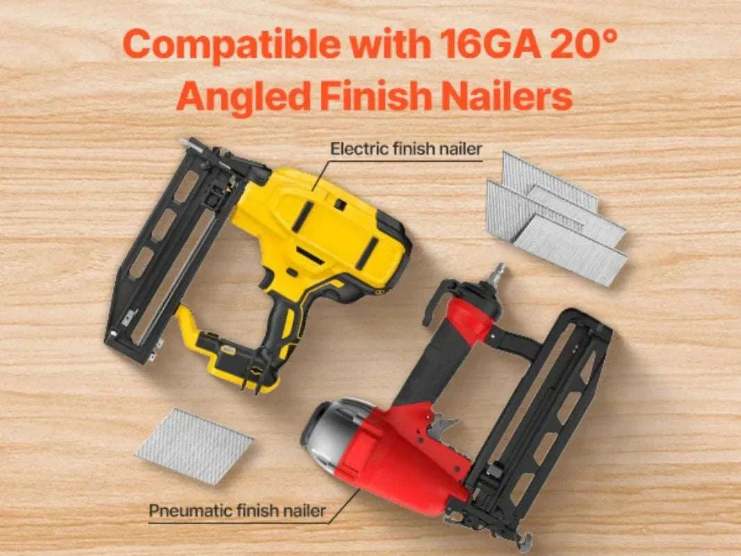 16 Gauge Angled Finish Nails 2000 Count for 20° Nail Guns - Image 16