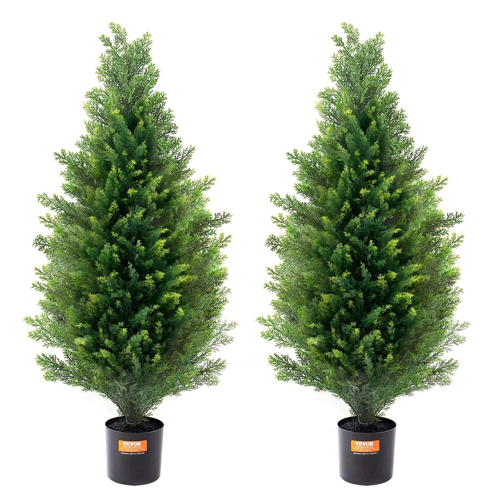 2-Pack 48in Artificial Cedar Topiary Trees for Indoor & Outdoor Decor