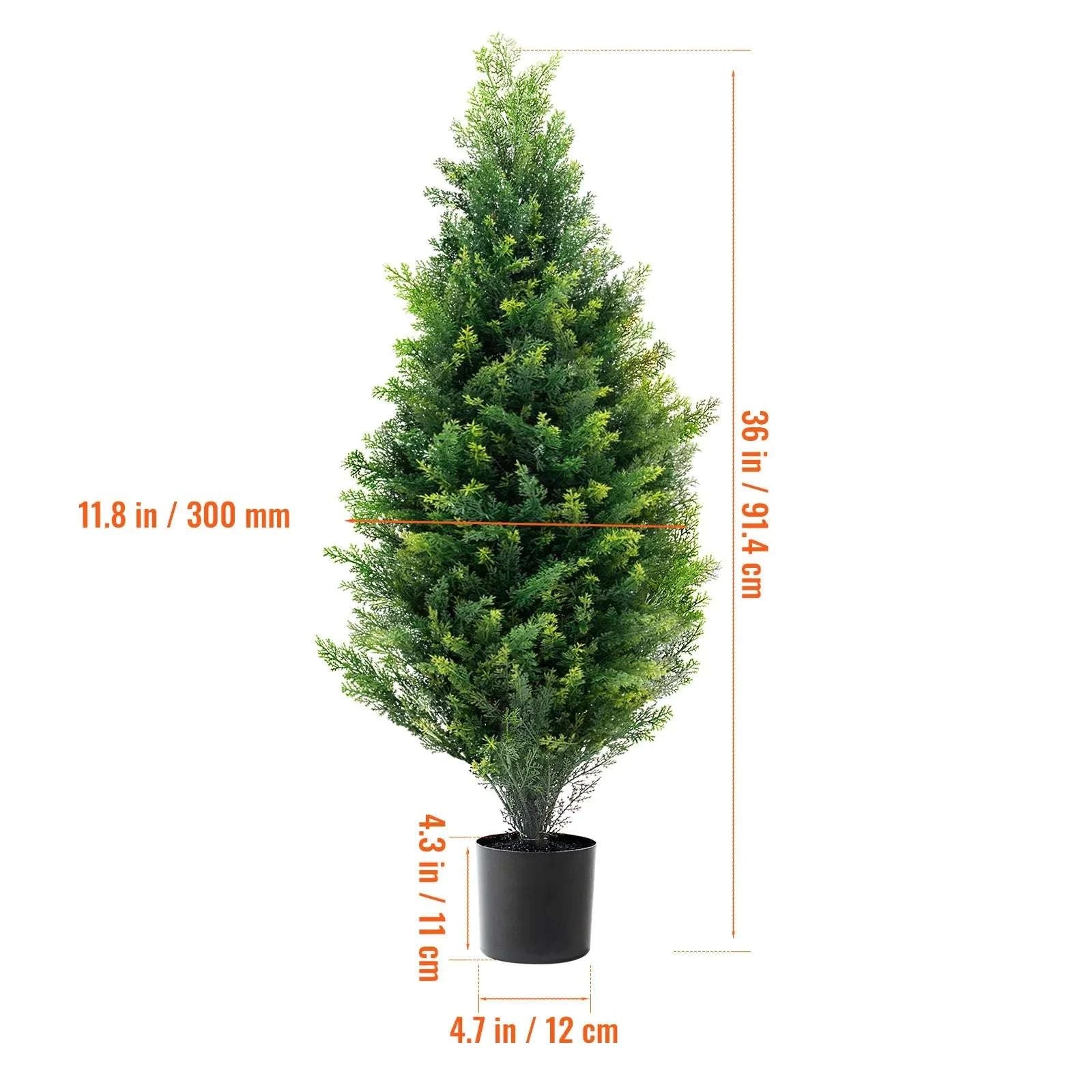 2-Pack 48in Artificial Cedar Topiary Trees for Indoor & Outdoor Decor - Image 10