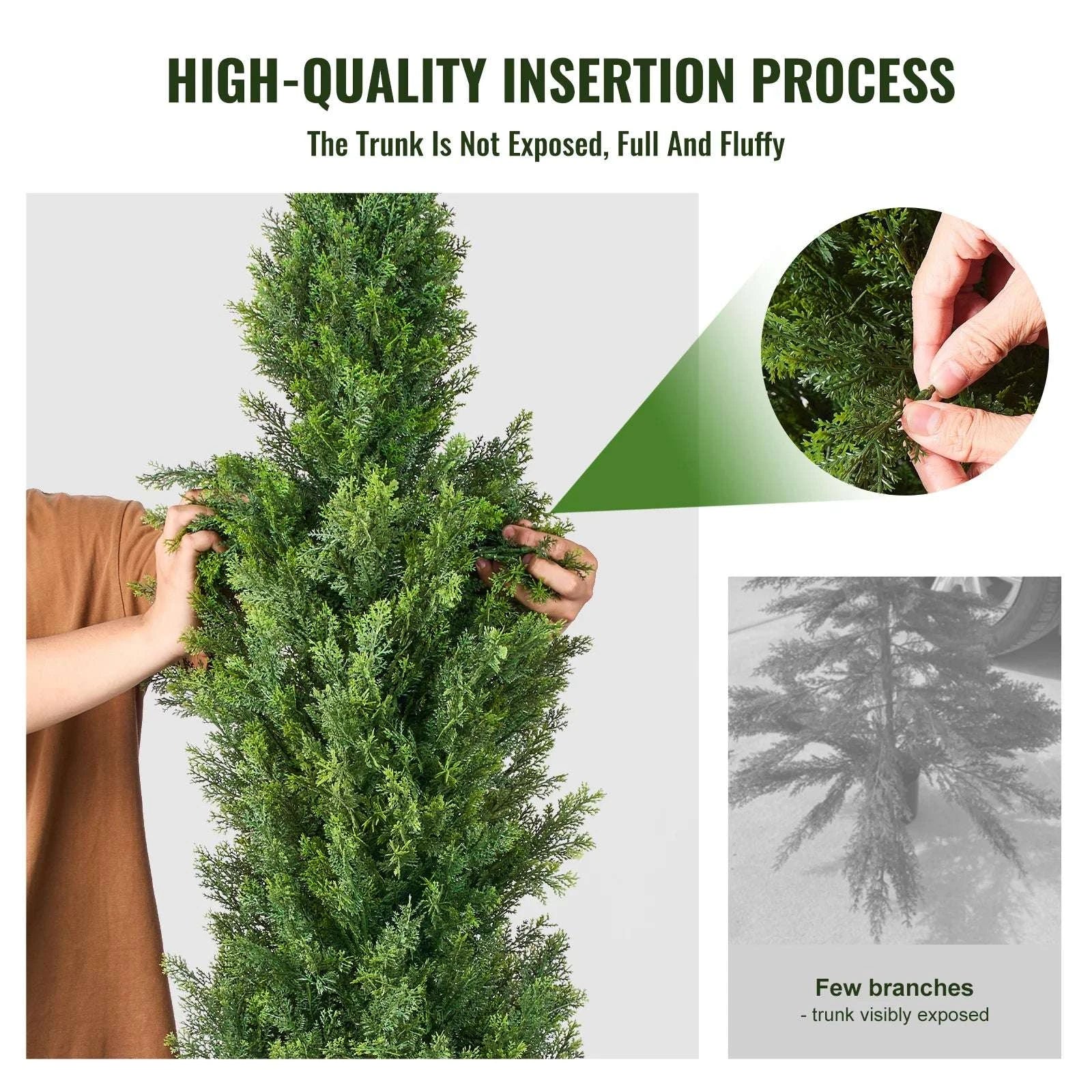 2-Pack 48in Artificial Cedar Topiary Trees for Indoor & Outdoor Decor - Image 12