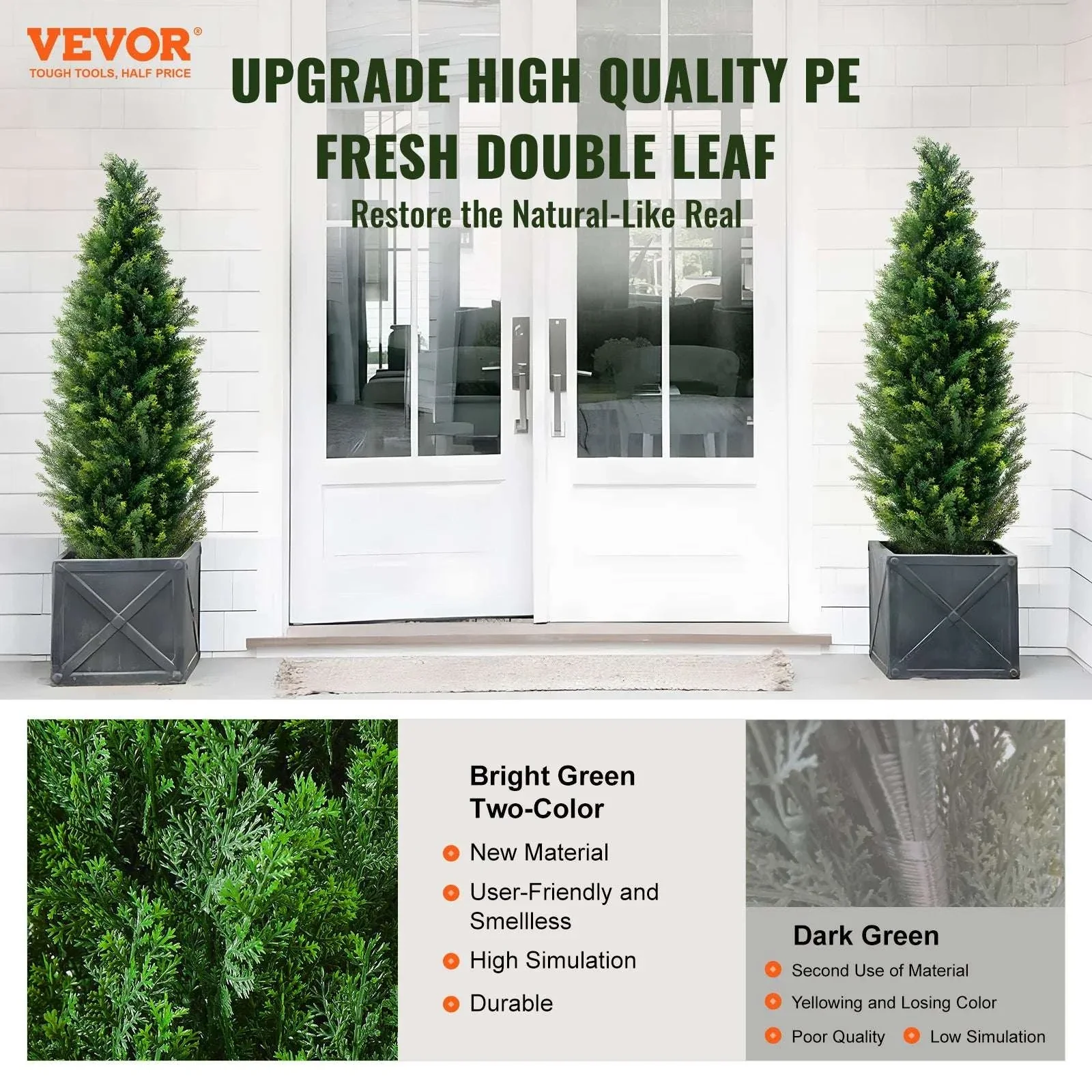 2-Pack 48in Artificial Cedar Topiary Trees for Indoor & Outdoor Decor - Image 16