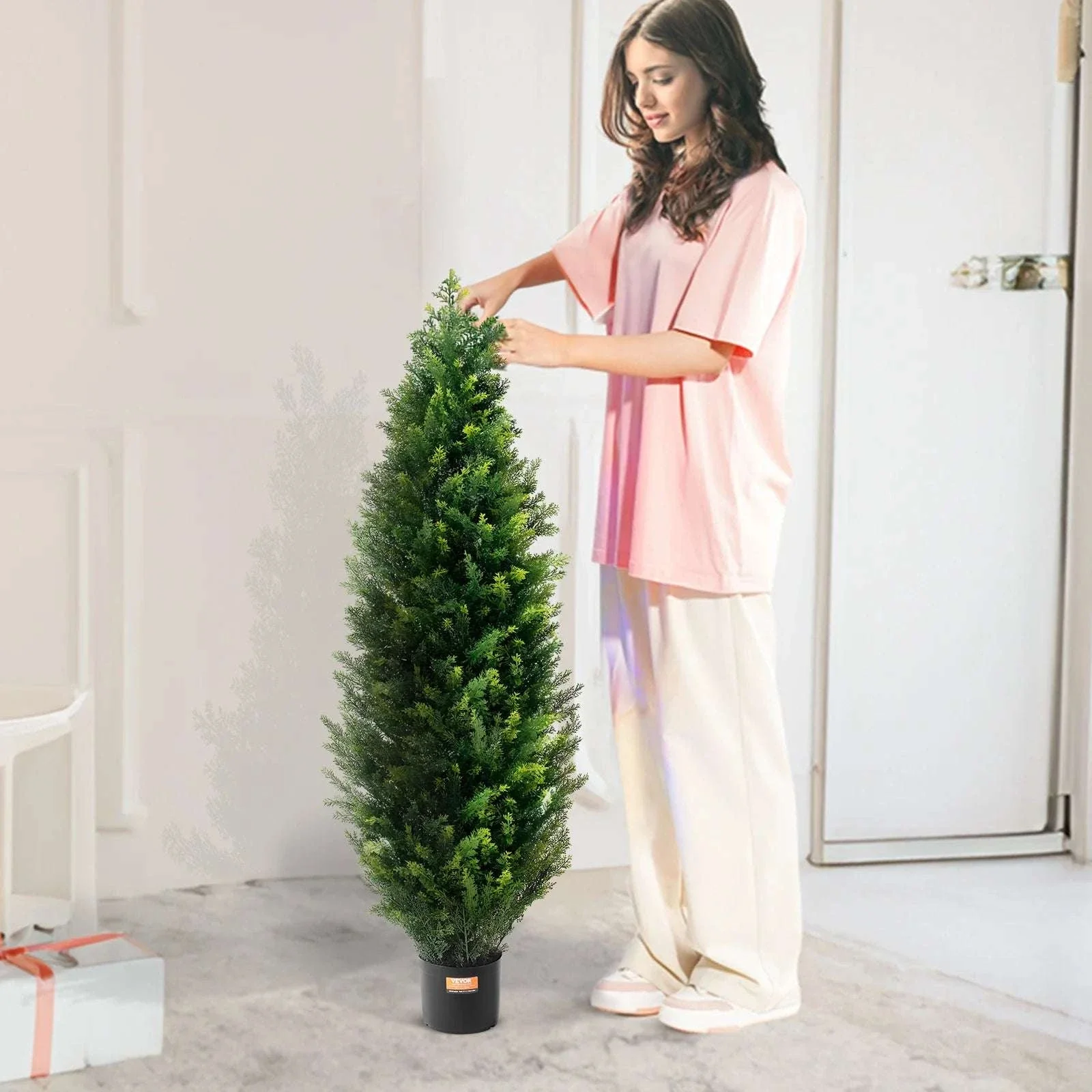 2-Pack 48in Artificial Cedar Topiary Trees for Indoor & Outdoor Decor - Image 22