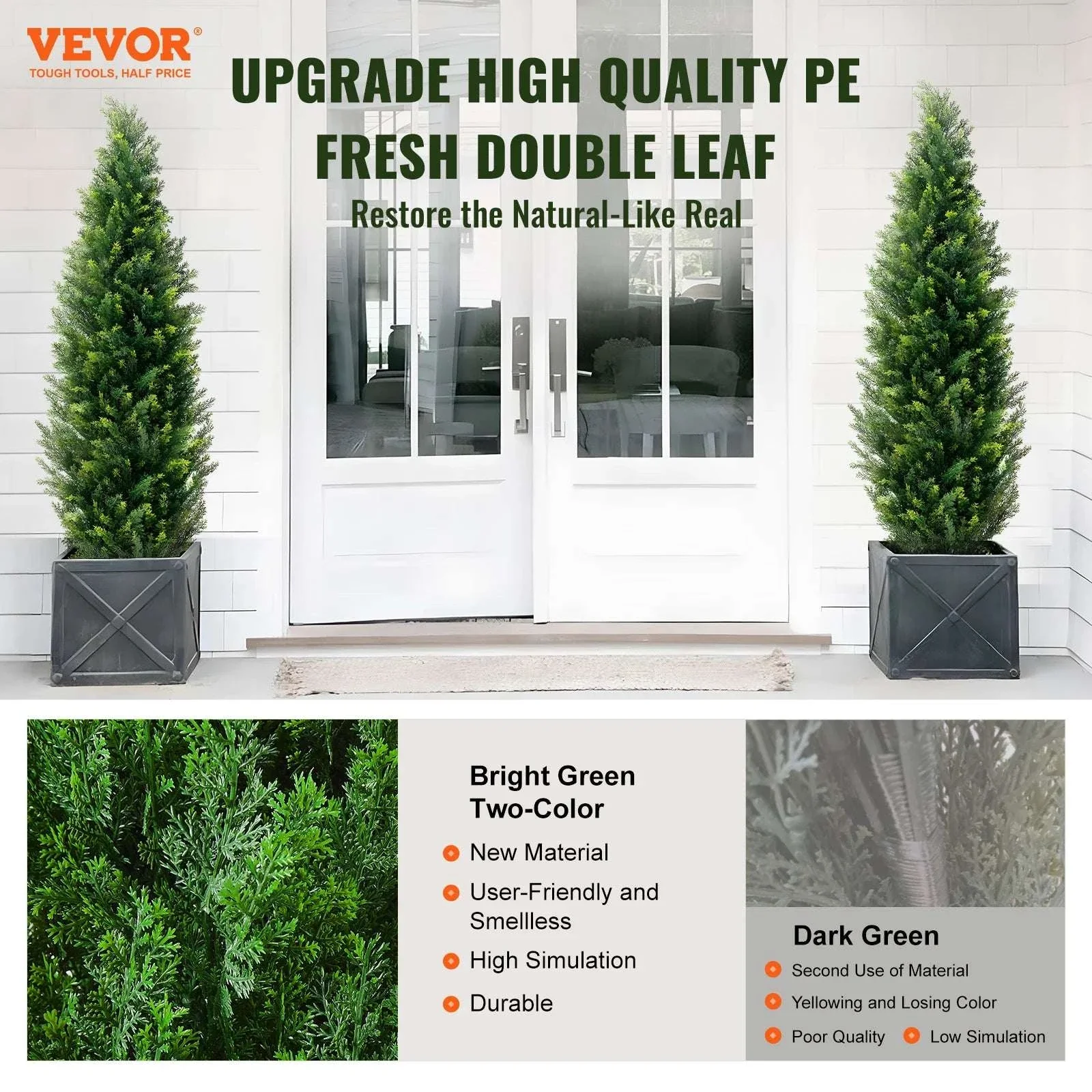 2-Pack 48in Artificial Cedar Topiary Trees for Indoor & Outdoor Decor - Image 23