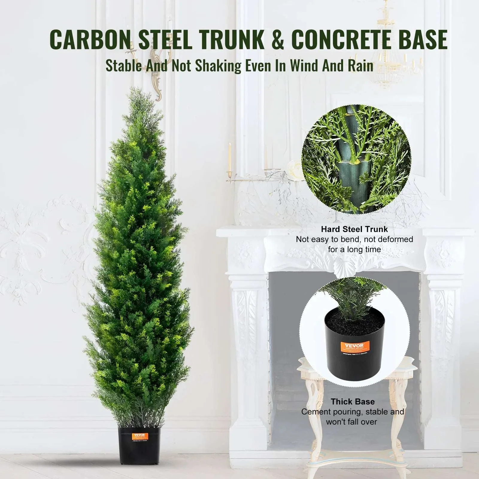2-Pack 48in Artificial Cedar Topiary Trees for Indoor & Outdoor Decor - Image 26