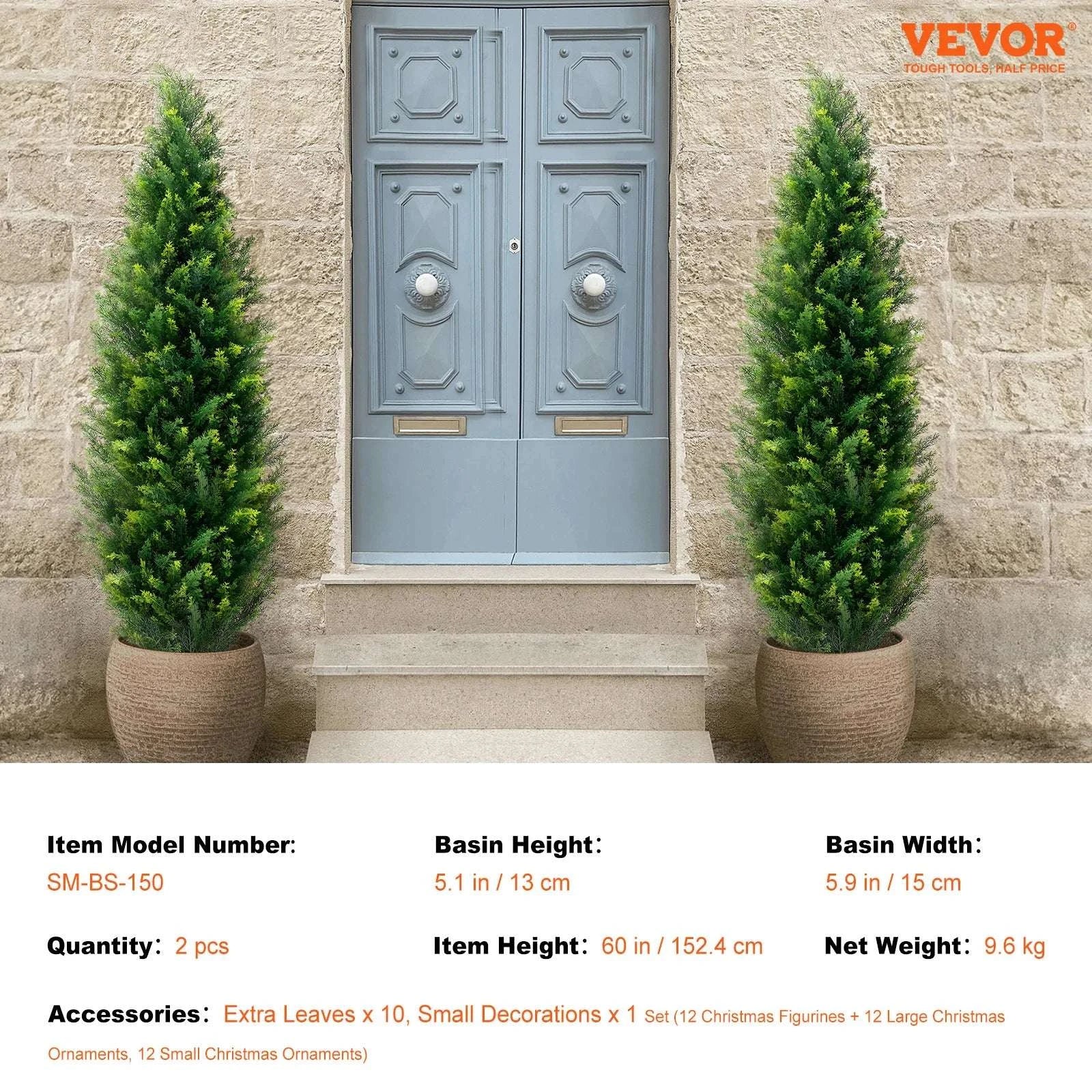 2-Pack 48in Artificial Cedar Topiary Trees for Indoor & Outdoor Decor - Image 27