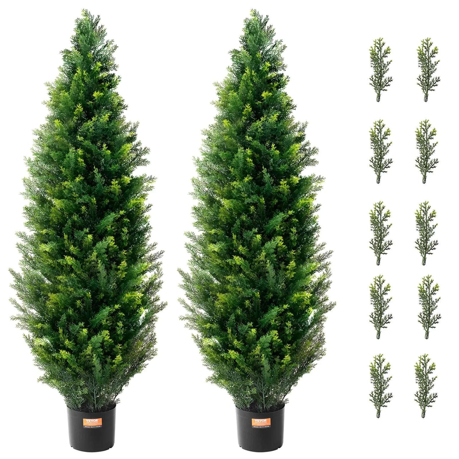 2-Pack 48in Artificial Cedar Topiary Trees for Indoor & Outdoor Decor - Image 6
