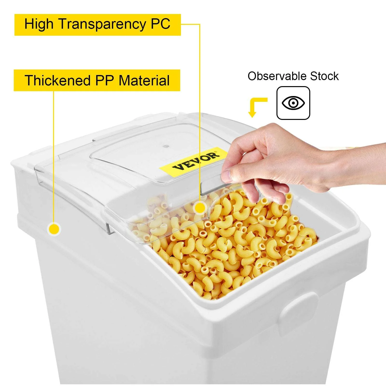 25L Ingredient Storage Bin with Scoop & Wheels Dustproof Container - Image 11