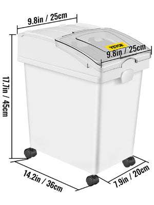 25L Ingredient Storage Bin with Scoop & Wheels Dustproof Container - Image 15