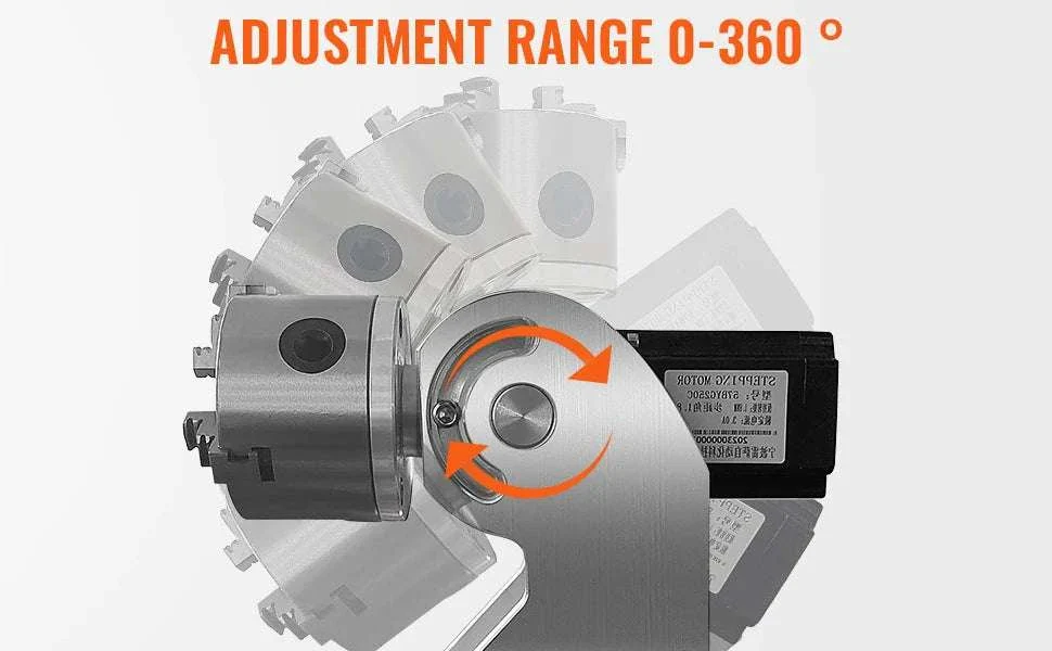 3-Claw Rotary Axis for Fiber Laser Engraving 5–80mm Cylinders - Image 9