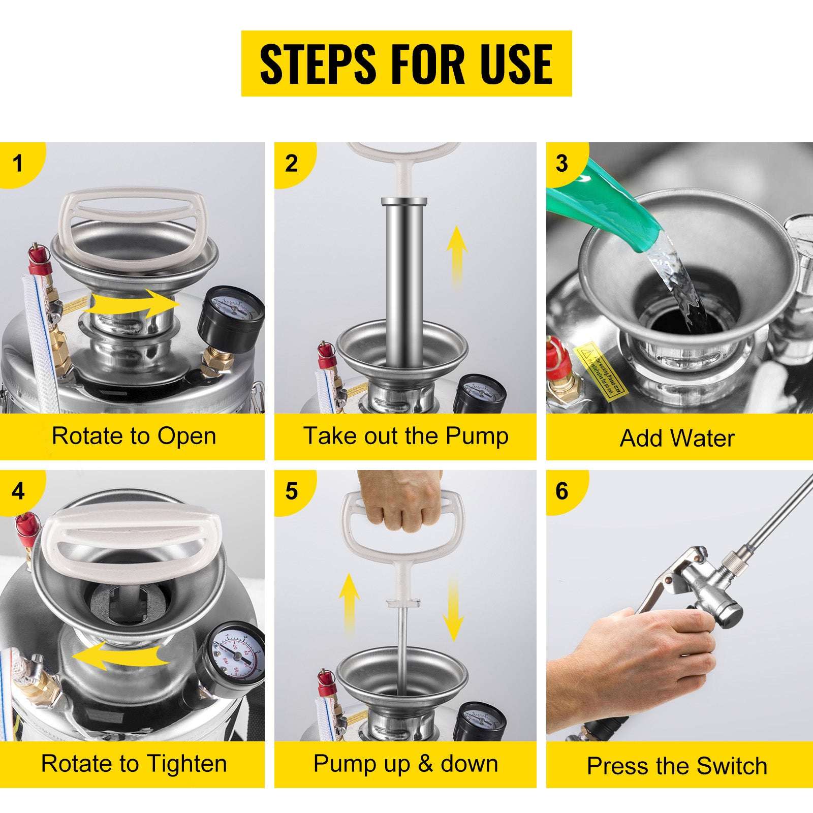 Stainless Steel Hand Pump Sprayer 4–12L Garden & Cleaning Tool - Image 14