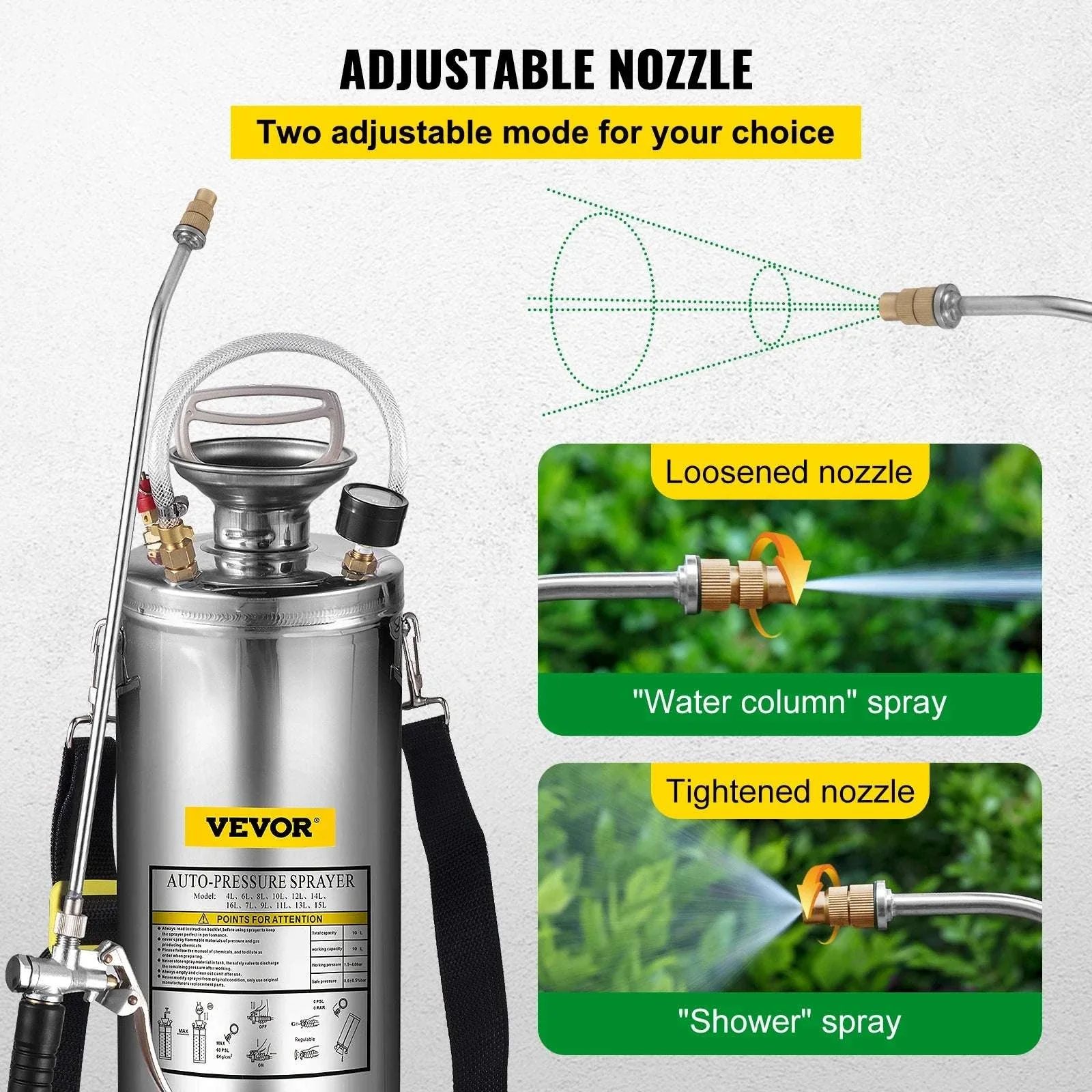 Stainless Steel Hand Pump Sprayer 4–12L Garden & Cleaning Tool - Image 4