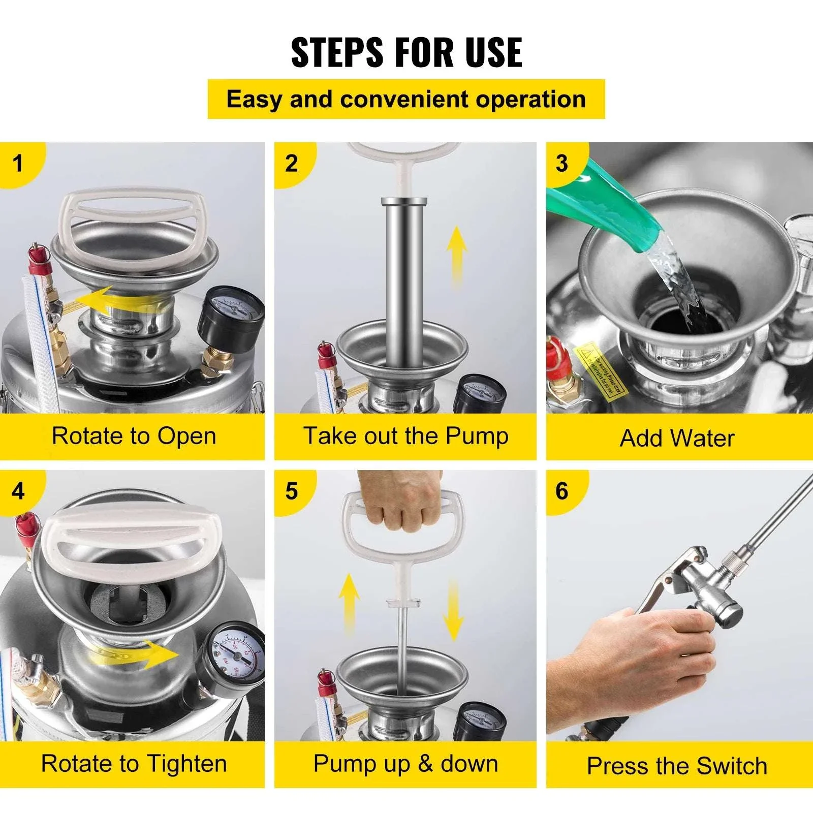 Stainless Steel Hand Pump Sprayer 4–12L Garden & Cleaning Tool - Image 6