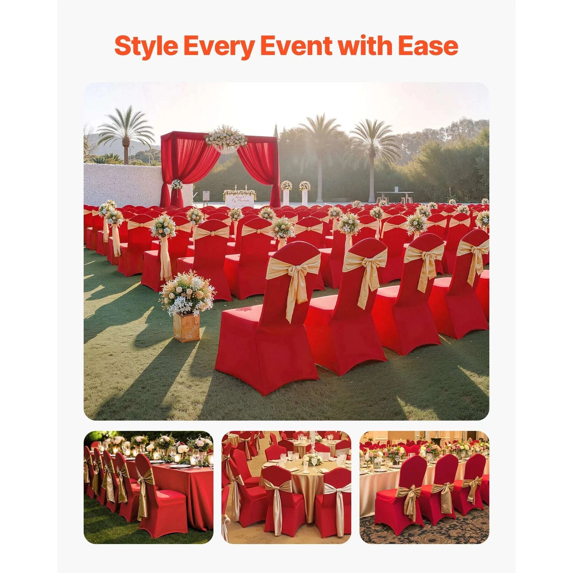 Stretch Chair Covers for Events – Polyester Spandex Slipcovers Set - Image 32