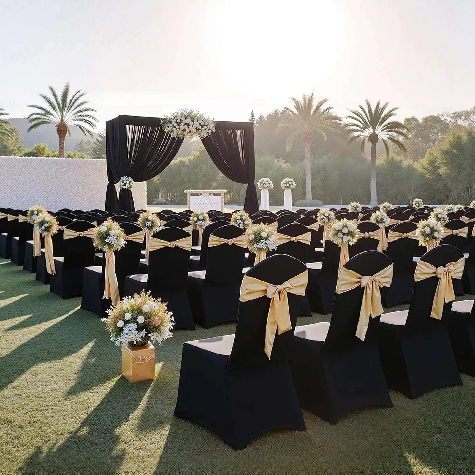 Stretch Chair Covers for Events – Polyester Spandex Slipcovers Set - Image 55