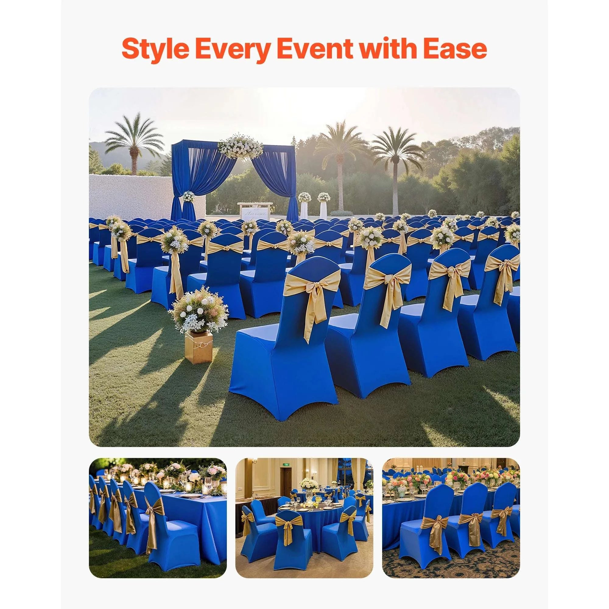 Stretch Chair Covers for Events – Polyester Spandex Slipcovers Set - Image 7