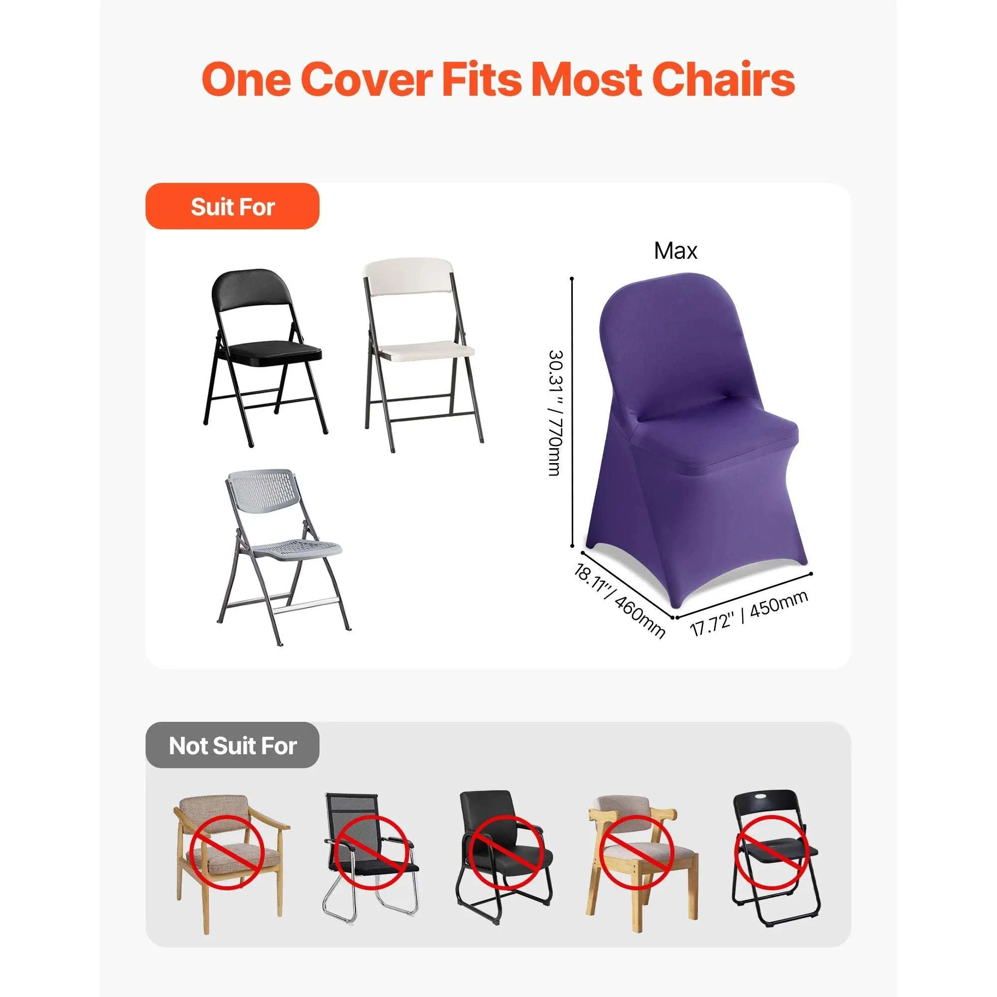 Stretch Spandex Chair Covers for Events & Dining Chairs (Set) - Image 25