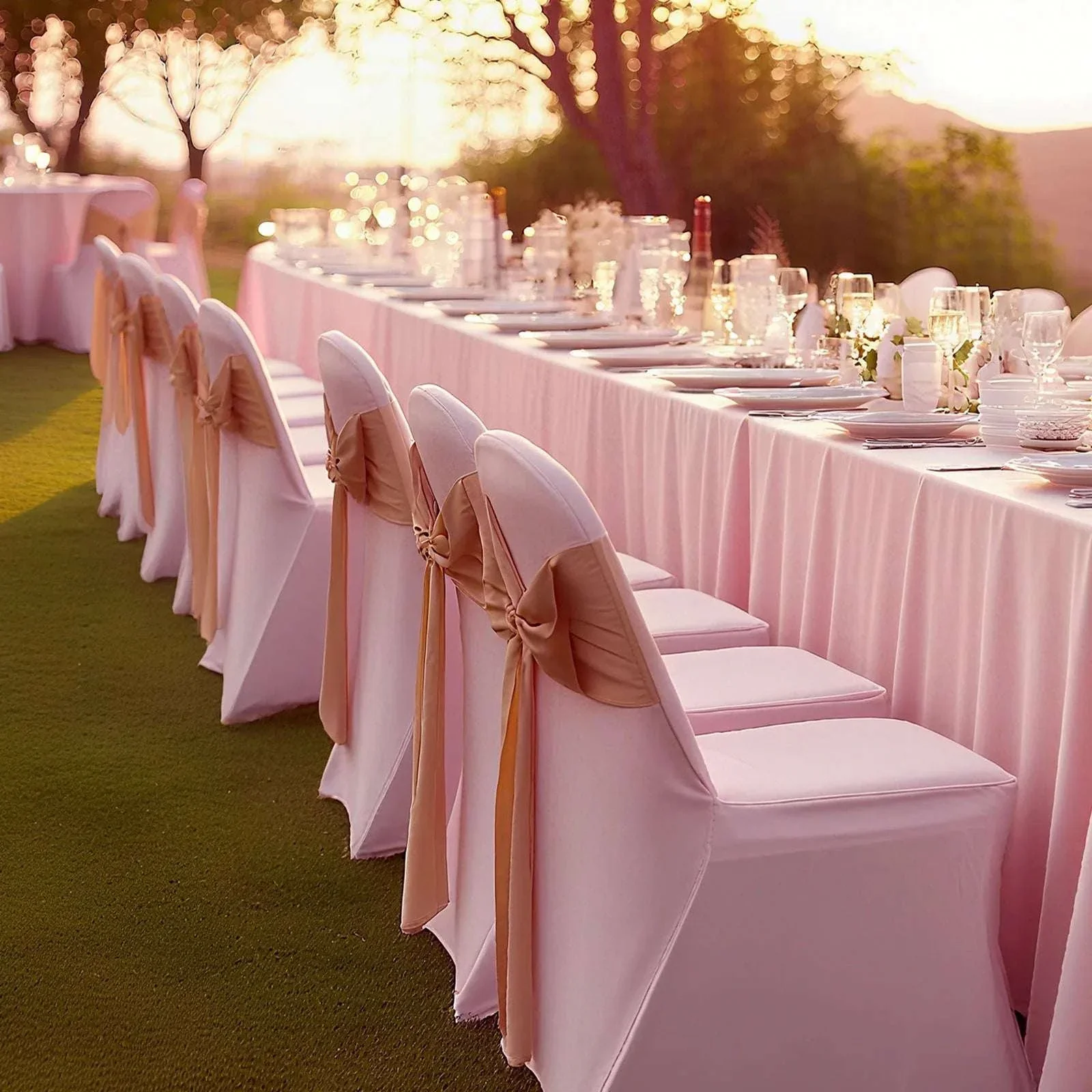 Stretch Chair Covers for Events – Polyester Spandex Slipcovers Set - Image 13