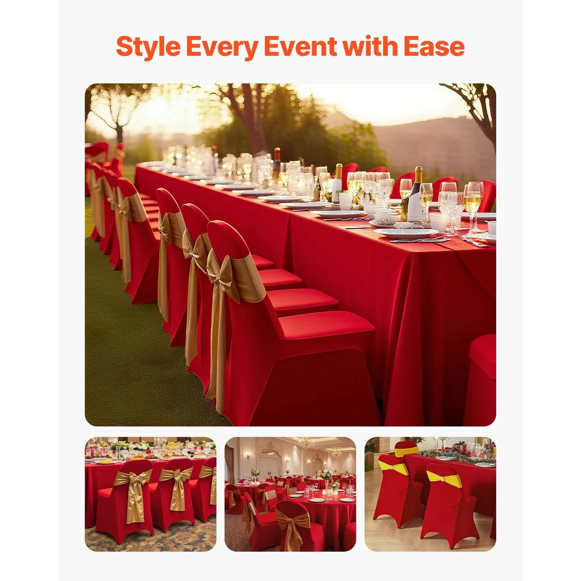 Stretch Chair Covers for Events – Polyester Spandex Slipcovers Set - Image 14