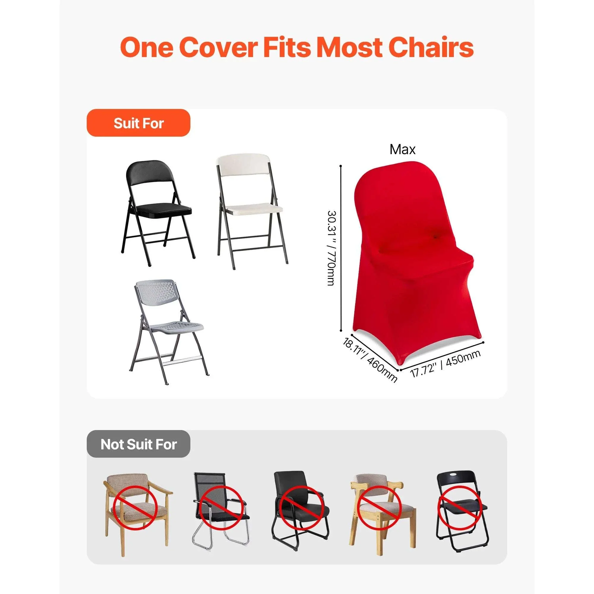 Stretch Chair Covers for Events – Polyester Spandex Slipcovers Set - Image 17