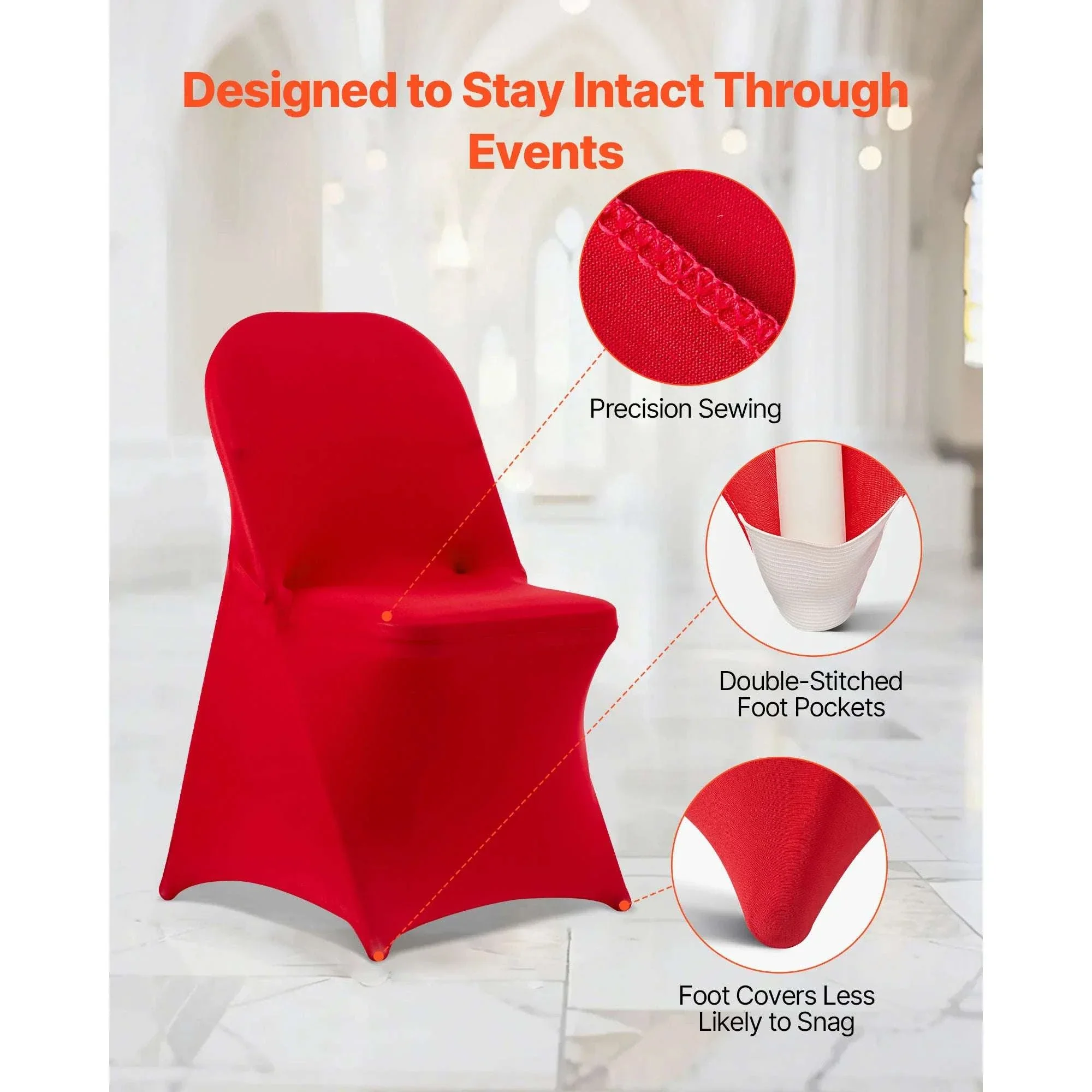 Stretch Chair Covers for Events – Polyester Spandex Slipcovers Set - Image 19