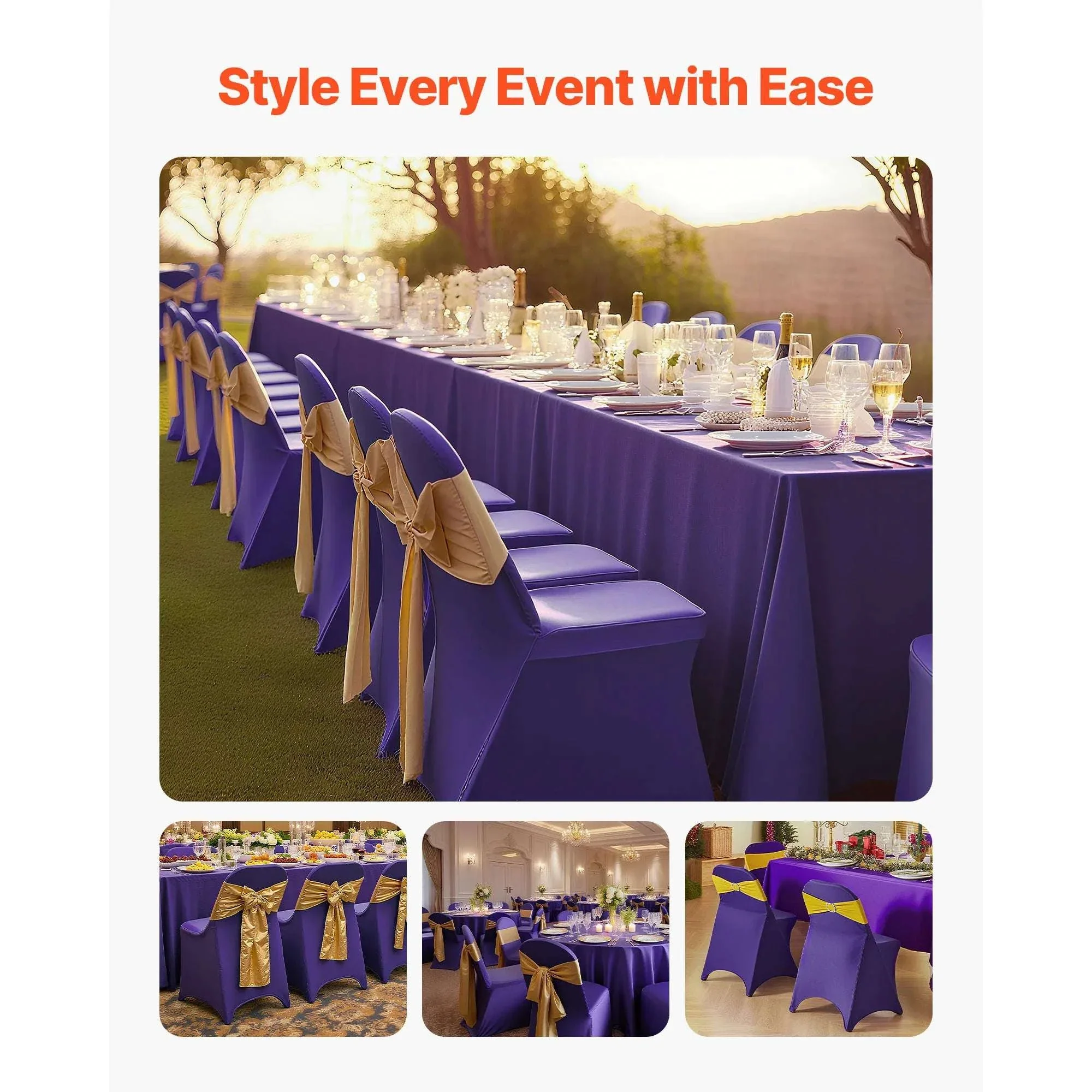 Stretch Chair Covers for Events – Polyester Spandex Slipcovers Set - Image 22