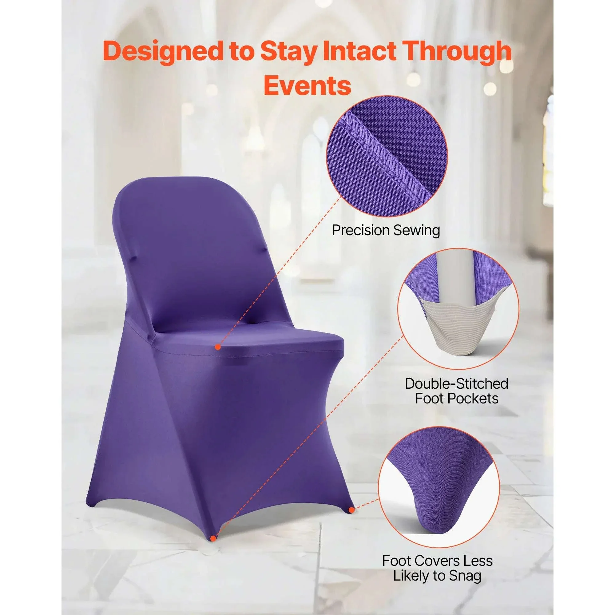 Stretch Chair Covers for Events – Polyester Spandex Slipcovers Set - Image 27