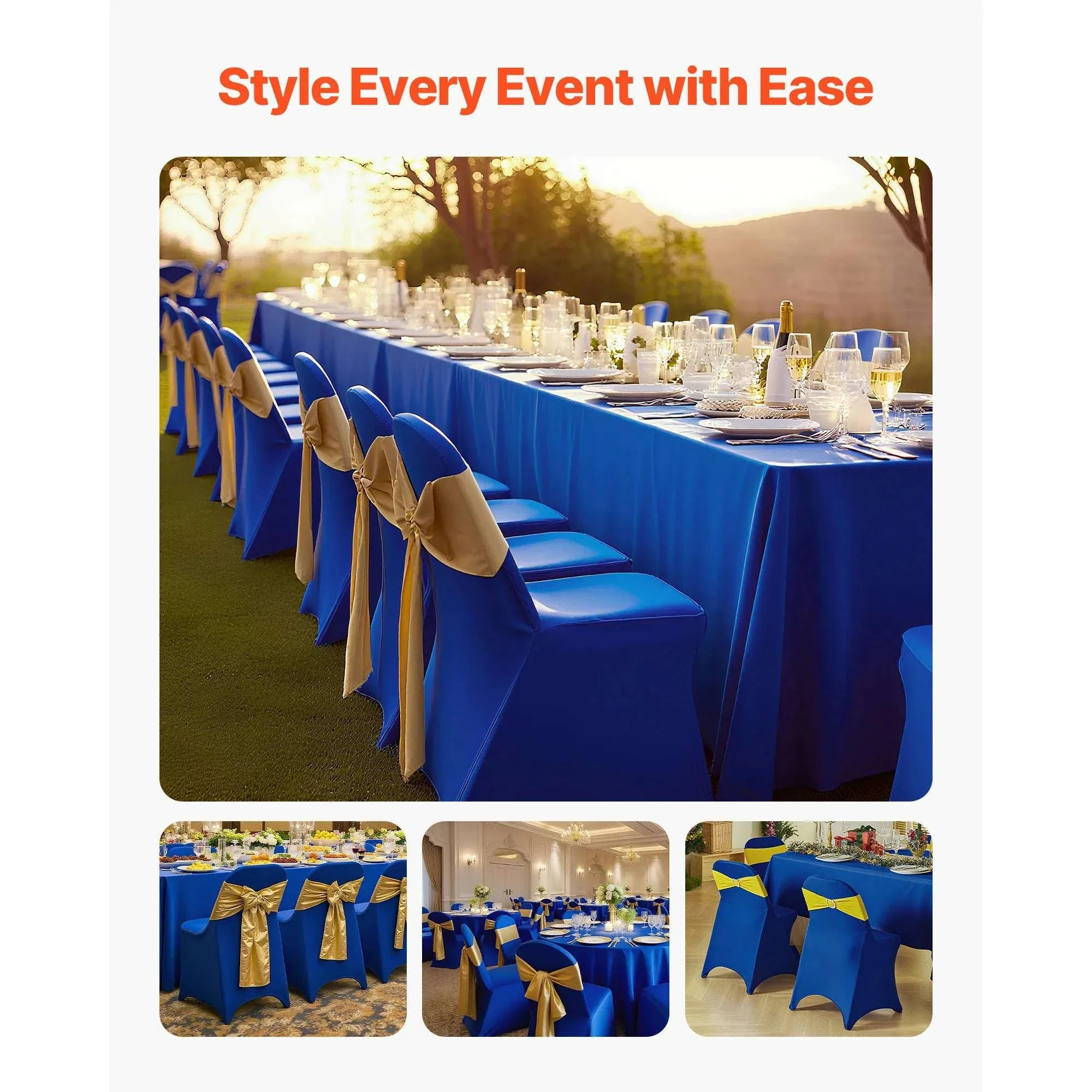 Stretch Chair Covers for Events – Polyester Spandex Slipcovers Set - Image 30