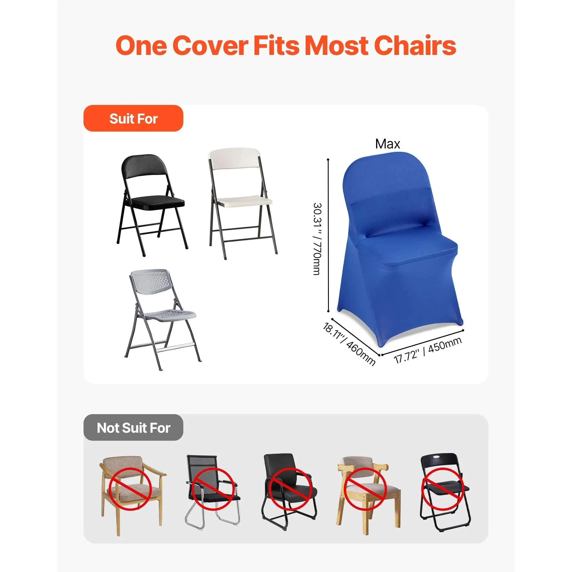 Stretch Chair Covers for Events – Polyester Spandex Slipcovers Set - Image 33