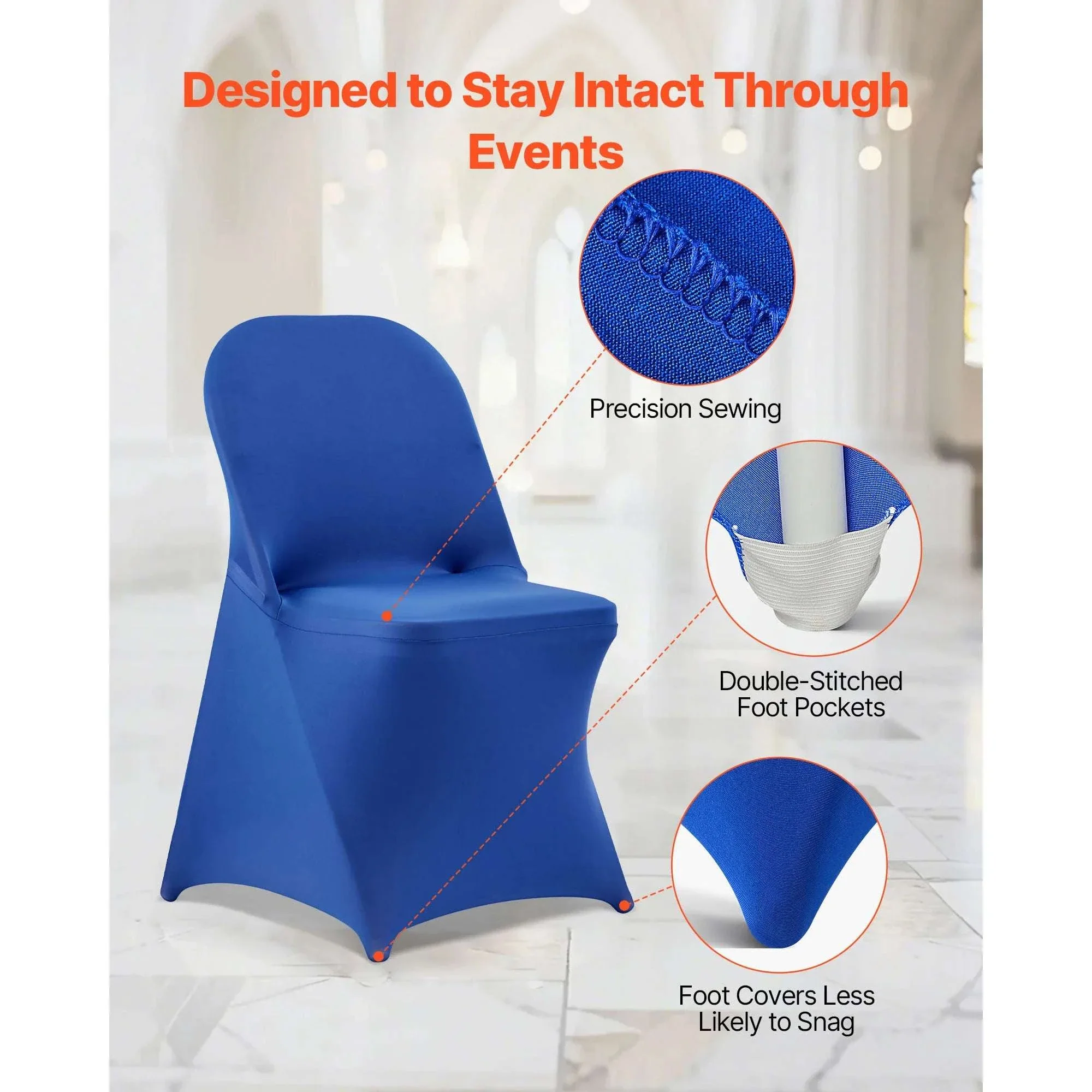 Stretch Chair Covers for Events – Polyester Spandex Slipcovers Set - Image 35