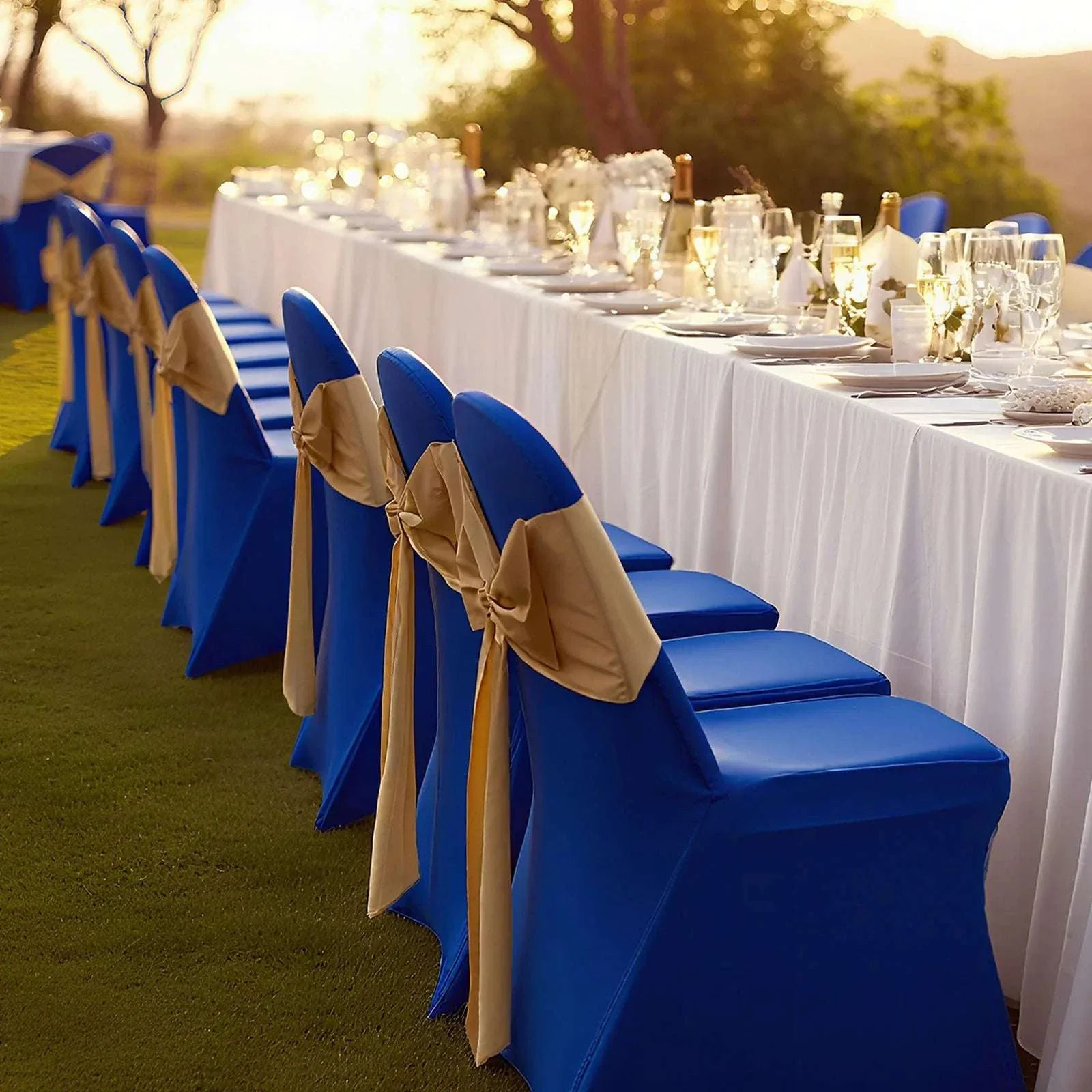 Stretch Chair Covers for Events – Polyester Spandex Slipcovers Set - Image 37