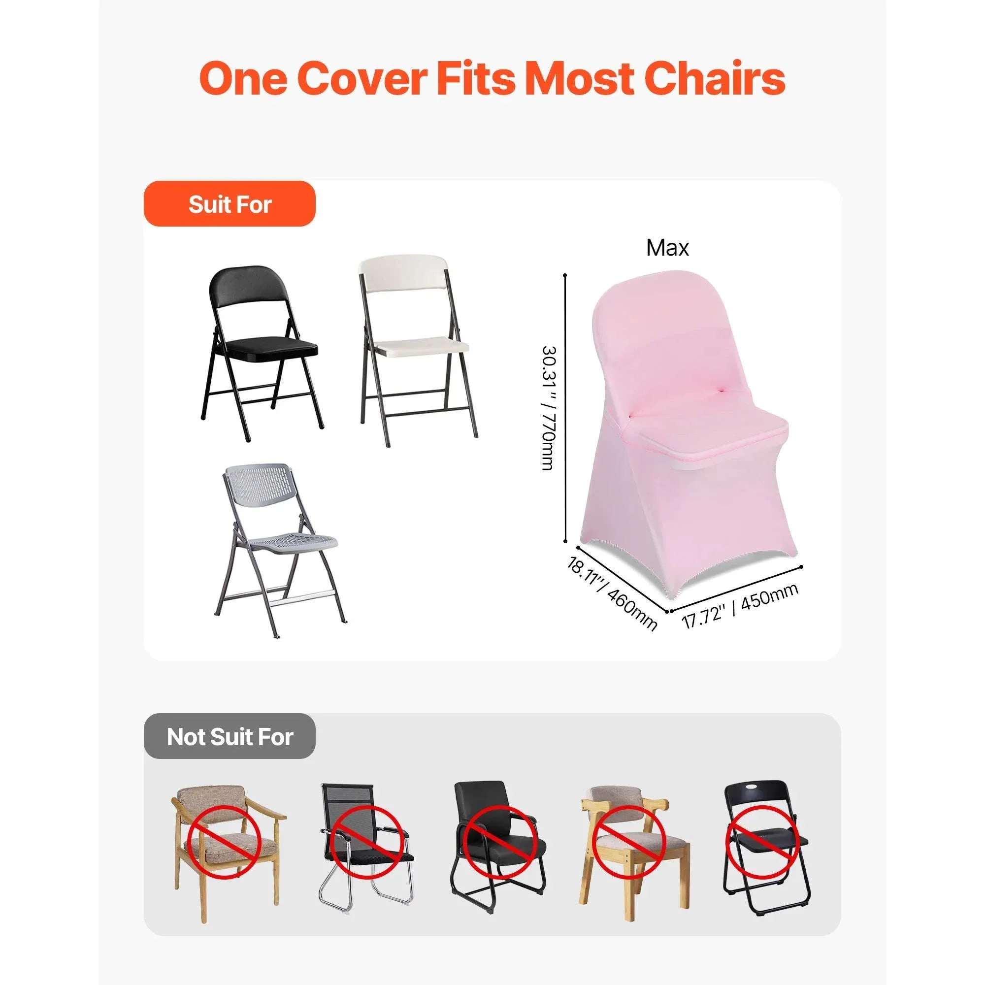 Stretch Chair Covers for Events – Polyester Spandex Slipcovers Set - Image 9