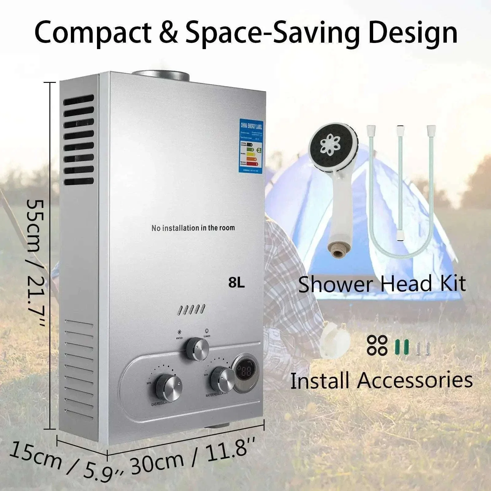 Tankless LPG Propane Water Heater with Digital Display 6L–18L - Image 20